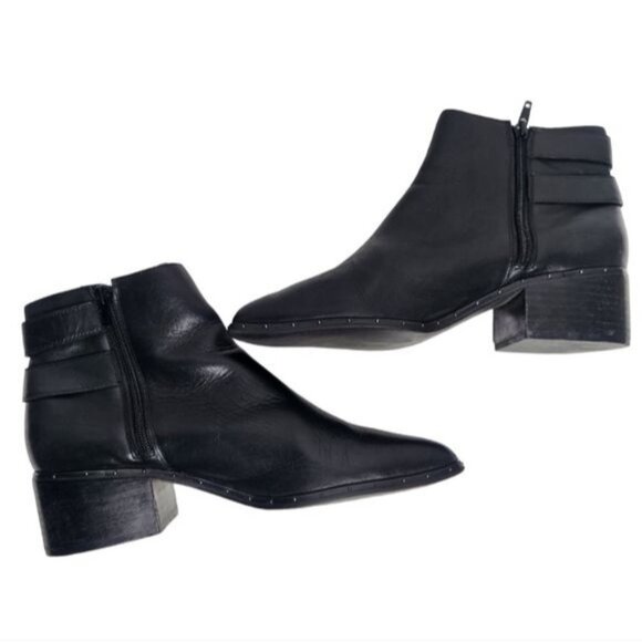 BLEECKER & BOND Georgia Black Leather Ankle Booties - Picture 8 of 14